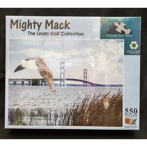 MIGHTY MACK Gall 550pc Jigsaw Puzzle Mackinac Bridge Michigan Great Lakes SEALED